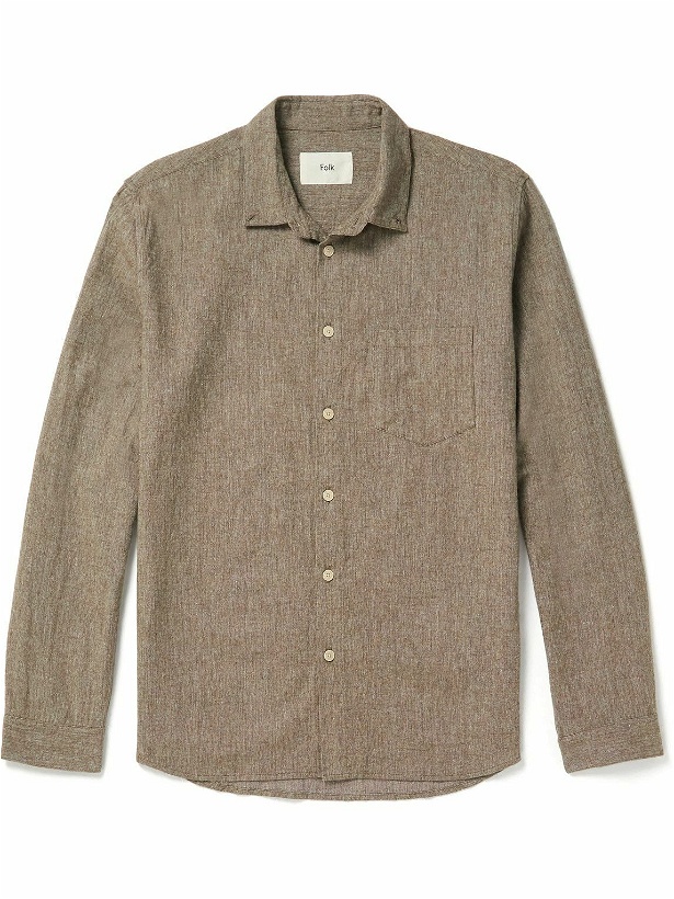 Photo: Folk - Button-Down Collar Cotton Shirt - Brown