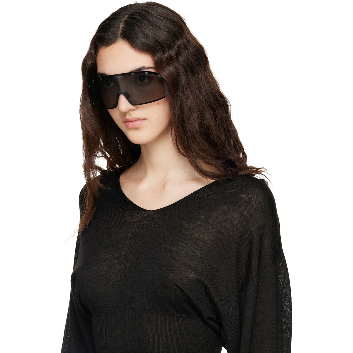 Rick Owens Black Shielding Sunglasses