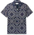 Officine Generale - Dario Slim-Fit Camp-Collar Printed Cotton Shirt - Blue