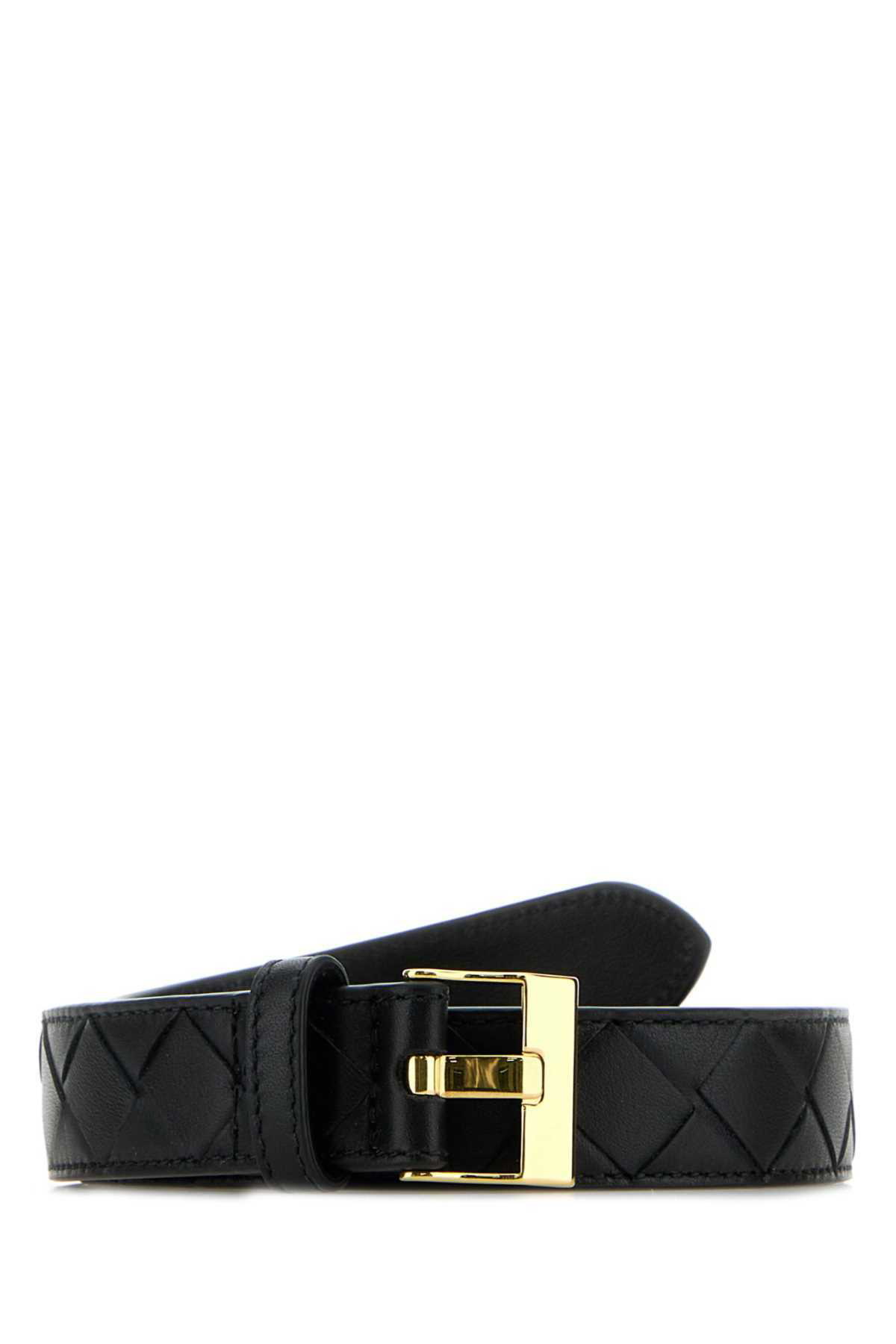 【関税込み】Bottega Veneta Black Leather Grasp Belt Grasp Belt in Black Bottega Veneta
