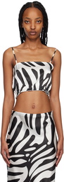 Silk Laundry Black & White Cropped Camisole