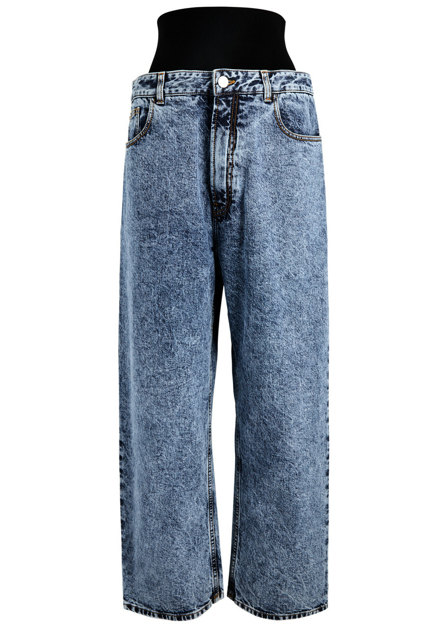 Alaïa Layered Straight-leg Jeans Blue Denim ALAÏA