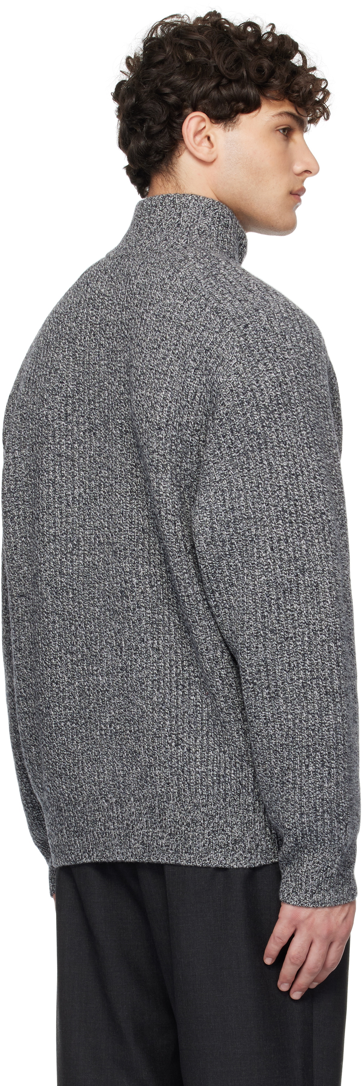 YLÈVE Gray Wool & Cashmere Sweater