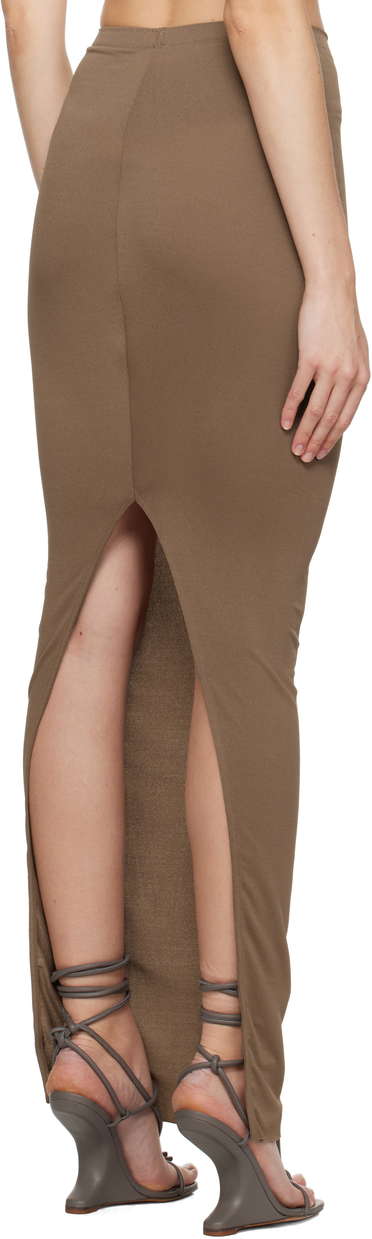 Rick Owens Lilies Tan Porterville Dirt Pillar Maxi Skirt