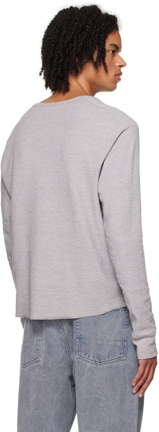 NVRFRGT Gray Asymmetric Long Sleeve T-Shirt