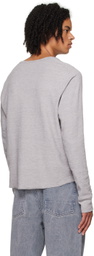 NVRFRGT Gray Asymmetric Long Sleeve T-Shirt