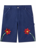 SKY HIGH FARM - Straight-Leg Sequin-Embellished Denim Shorts - Blue