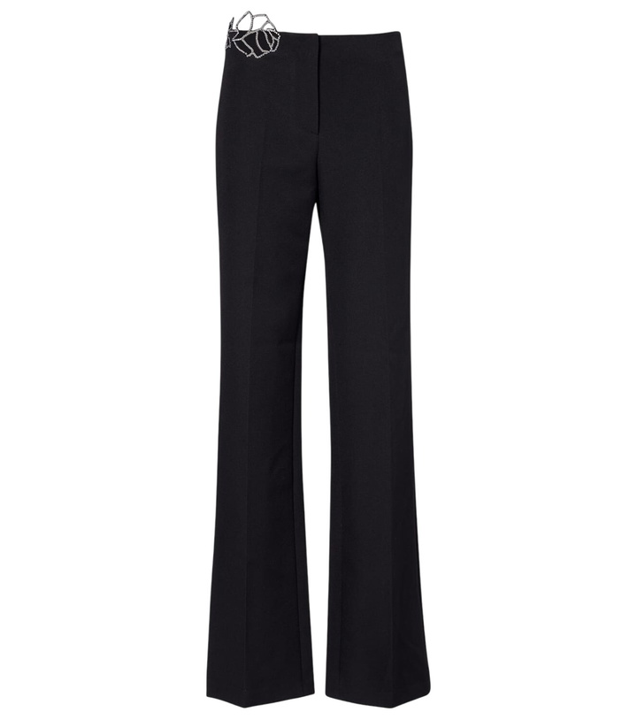 Photo: Blumarine Embellished crêpe cady flared pants