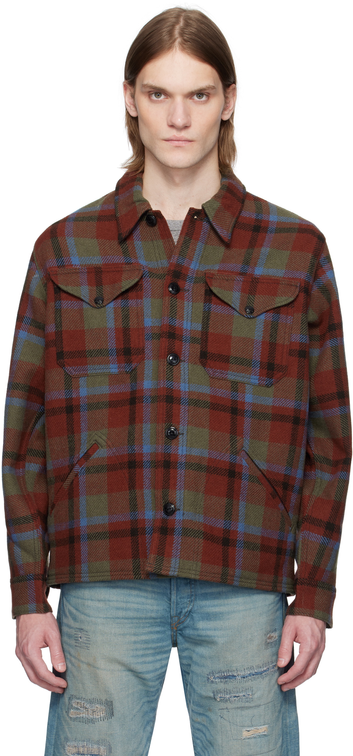 RRL Multicolor Wool Ace Cruiser Shirt Jacket RRL