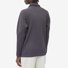 Homme Plissé Issey Miyake Men's Pleated Roll Neck in Taupe Violet