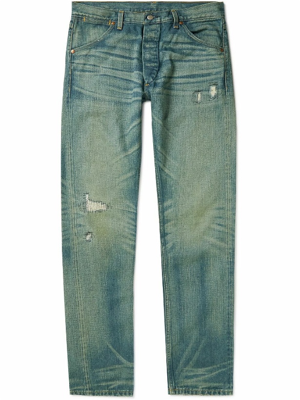 Photo: RRL - Slim-Fit Distressed Selvedge Jeans - Blue