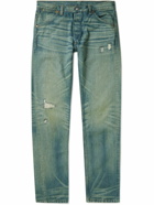 RRL - Slim-Fit Distressed Selvedge Jeans - Blue