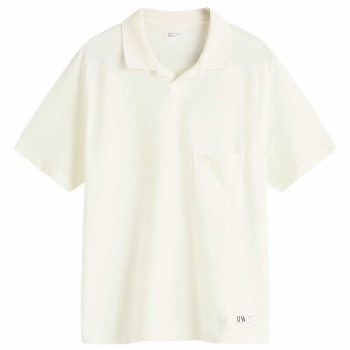 Photo: Universal Works Men's Pique Vacation Polo in Ecru