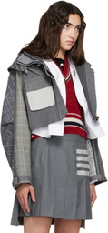 Thom Browne Gray High Twist Wool Funmix Cropped Tailored Parka