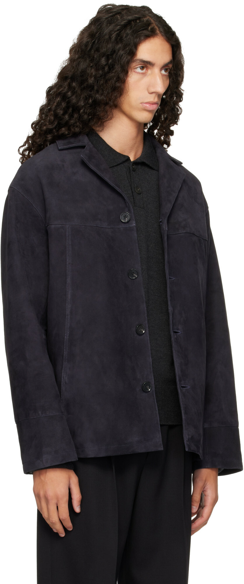 Arma Navy Jack Suede Jacket