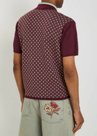 DRÔLE DE Monsieur Polo Maille Jacquard Cravate Patterned Cotton-blend Polo Shirt Dark Red