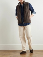 Purdey - Shell-Trimmed Bouclé Gilet - Brown