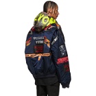 Vetements Black and Navy Alpha Industries Edition Racing Bomber Jacket