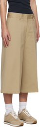 MSGM Beige Cotton Bermuda Shorts