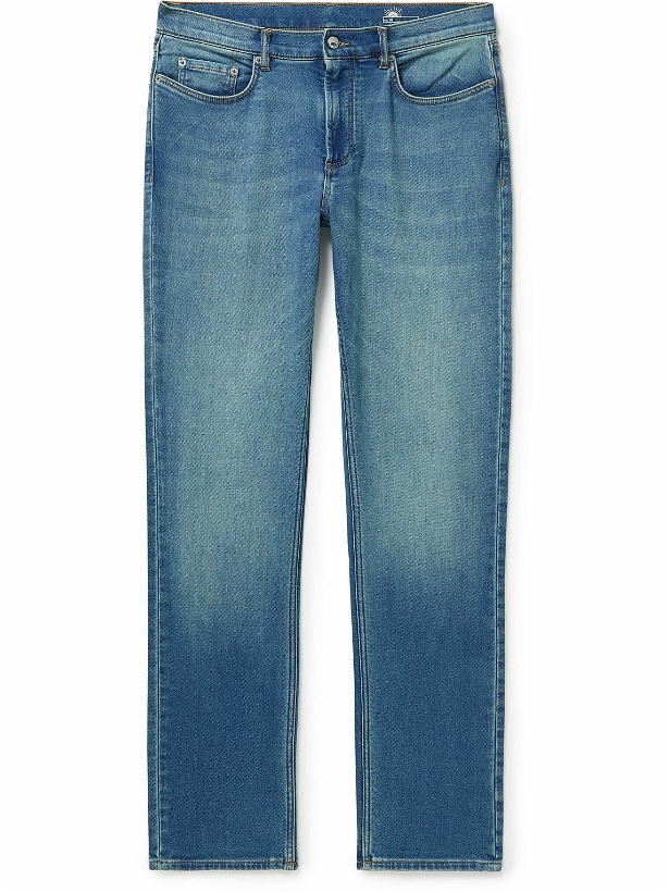 Photo: Faherty - Terry Slim-Fit Cotton-Blend Trousers - Blue