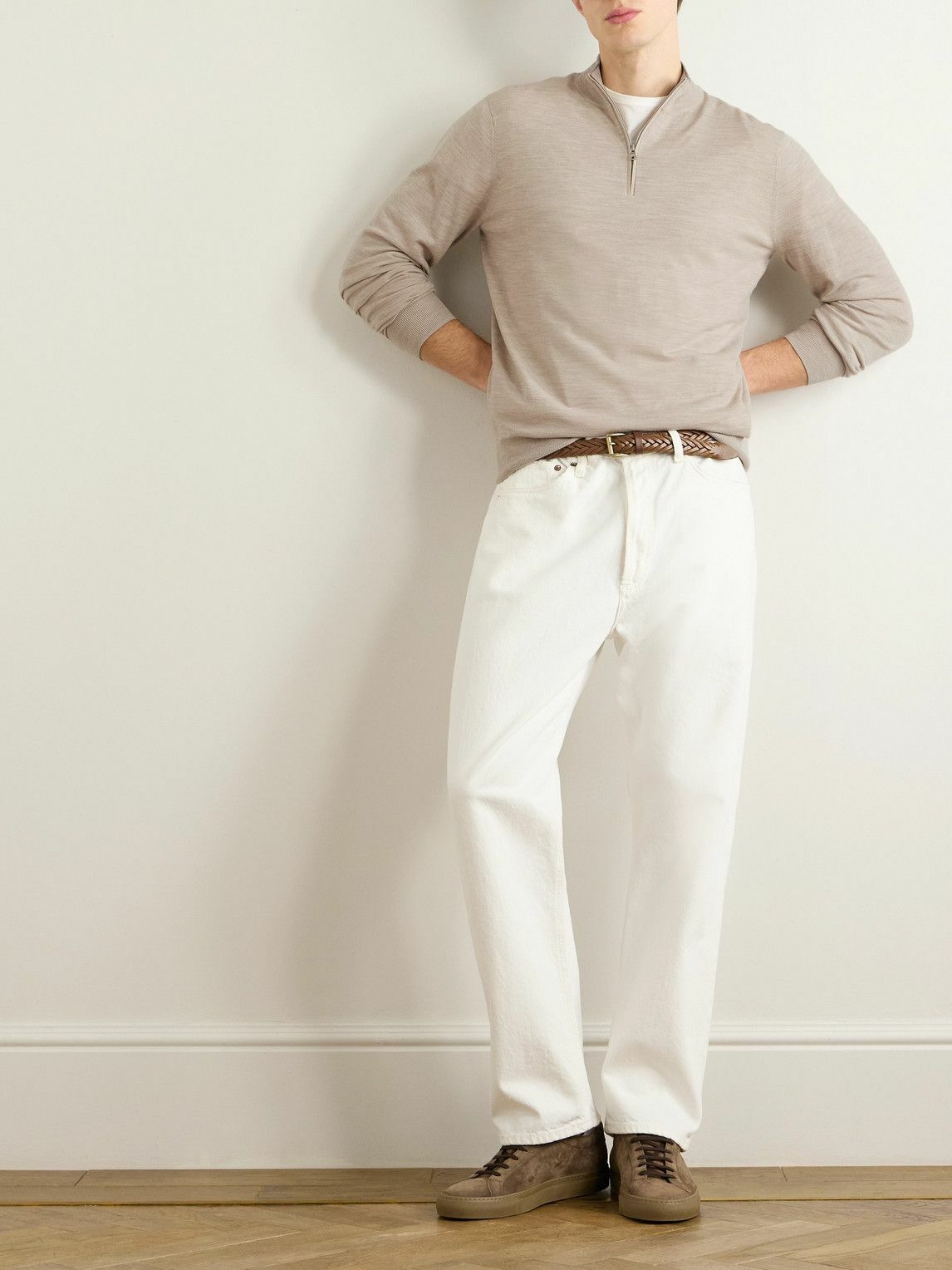Peter Millar - Excursionist Flex Wool-Blend Half-Zip Sweater - Neutrals