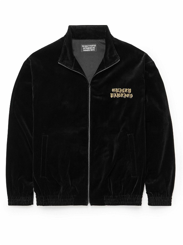 Photo: Wacko Maria - Logo-Embroidered Cotton-Velvet Track Jacket - Black
