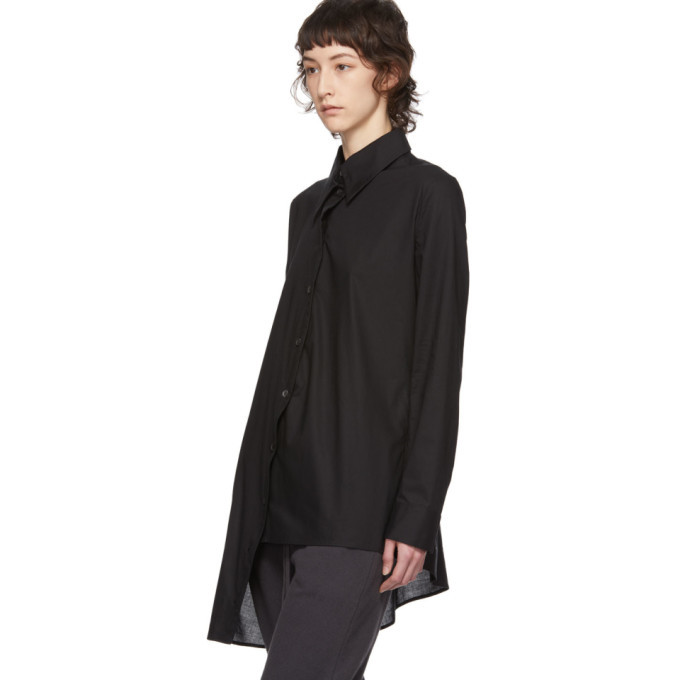 Ann Demeulemeester SSENSE Exclusive Black Asymmetric Shirt Ann