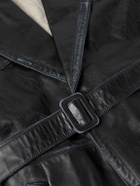 Enfants Riches Déprimés - Belted Panelled Leather Trench Coat - Black