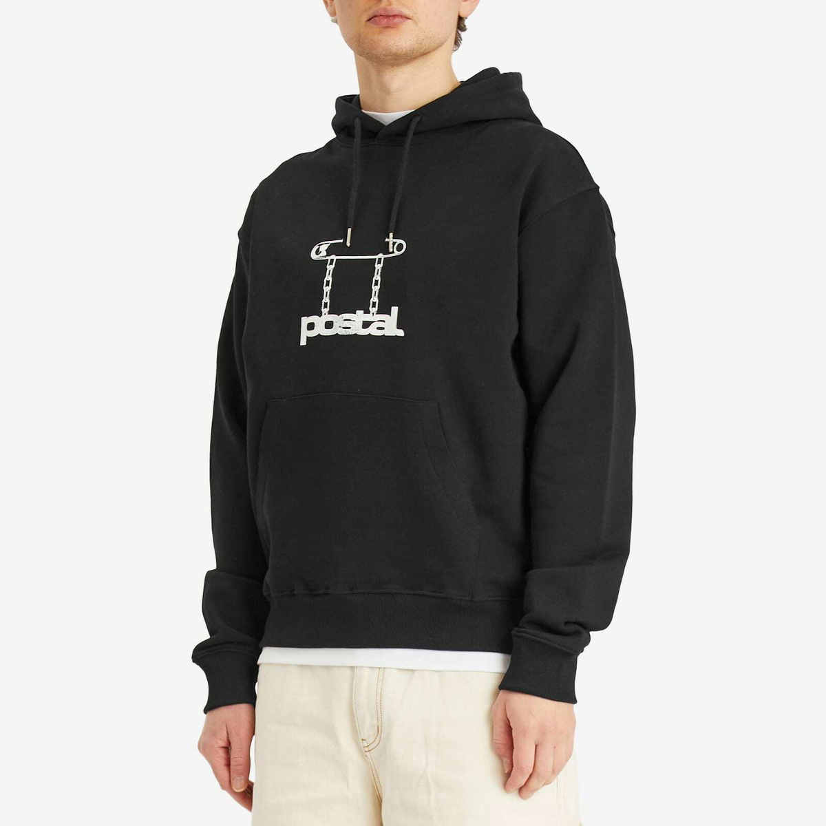 POSTAL Men's Safety Pin Hoodie in Black