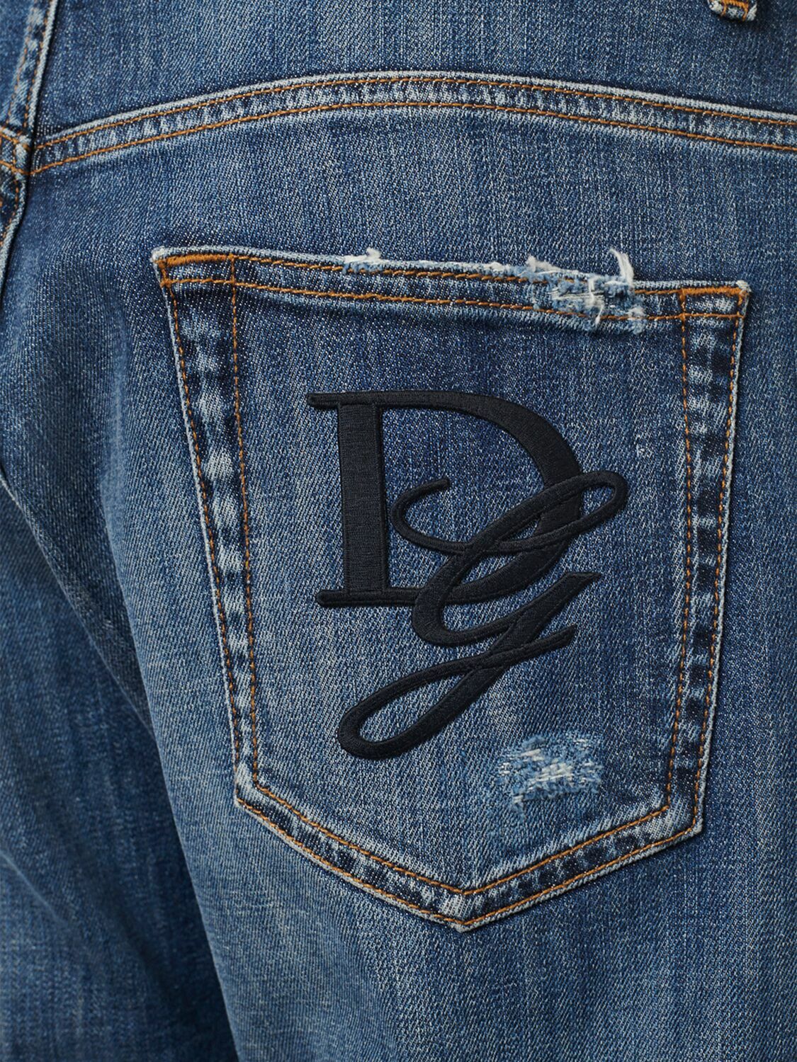 DOLCE & GABBANA Five Pocket Logo Embroidered Jeans Dolce