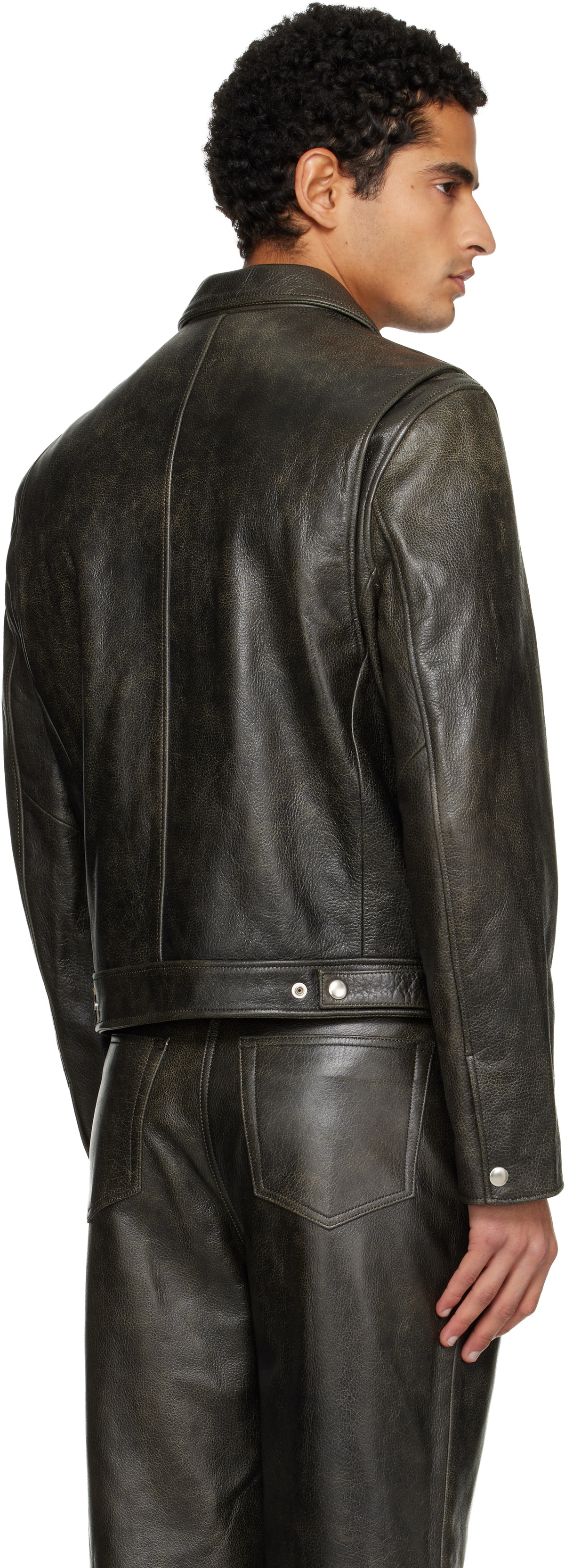 TONYWACK Black Zip Leather Jacket