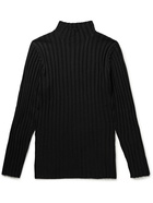 Séfr - Jay Ribbed Merino Wool-Blend Mock-Neck Sweater - Black