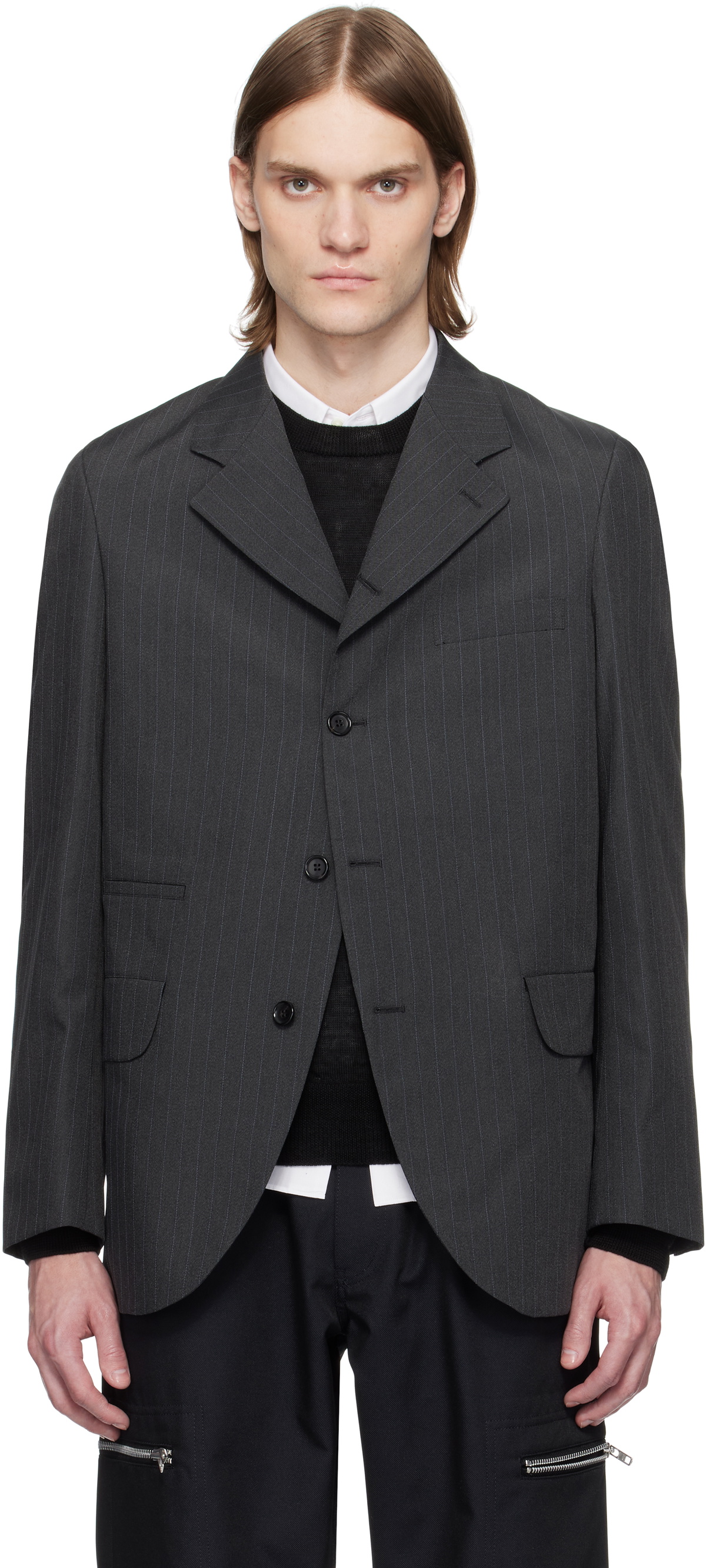 Comme des Garçons Homme Deux Black Zip Blazer Comme des Garcons