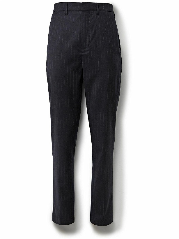 Photo: Dunhill - Slim-Fit Pinstriped Wool Suit Trousers - Blue