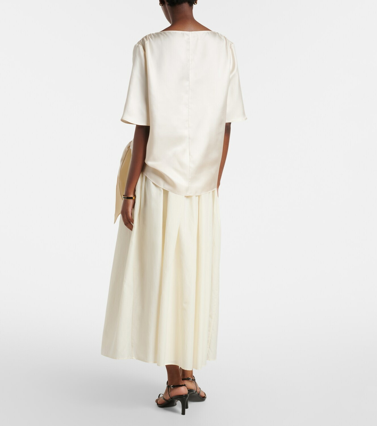 Loulou de Saison Naya gathered cotton and silk maxi skirt