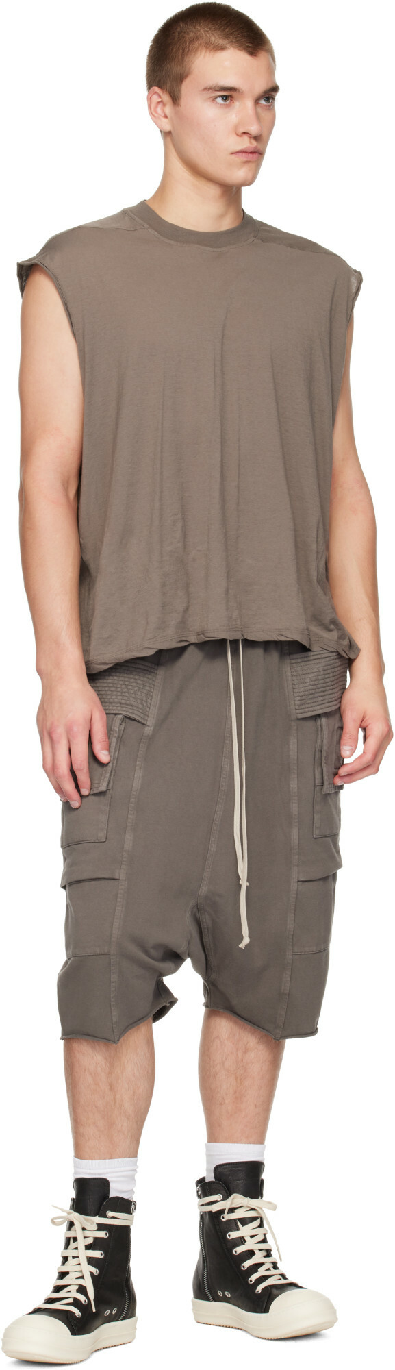 Rick Owens DRKSHDW Gray Tower Creatch Cargo Shorts
