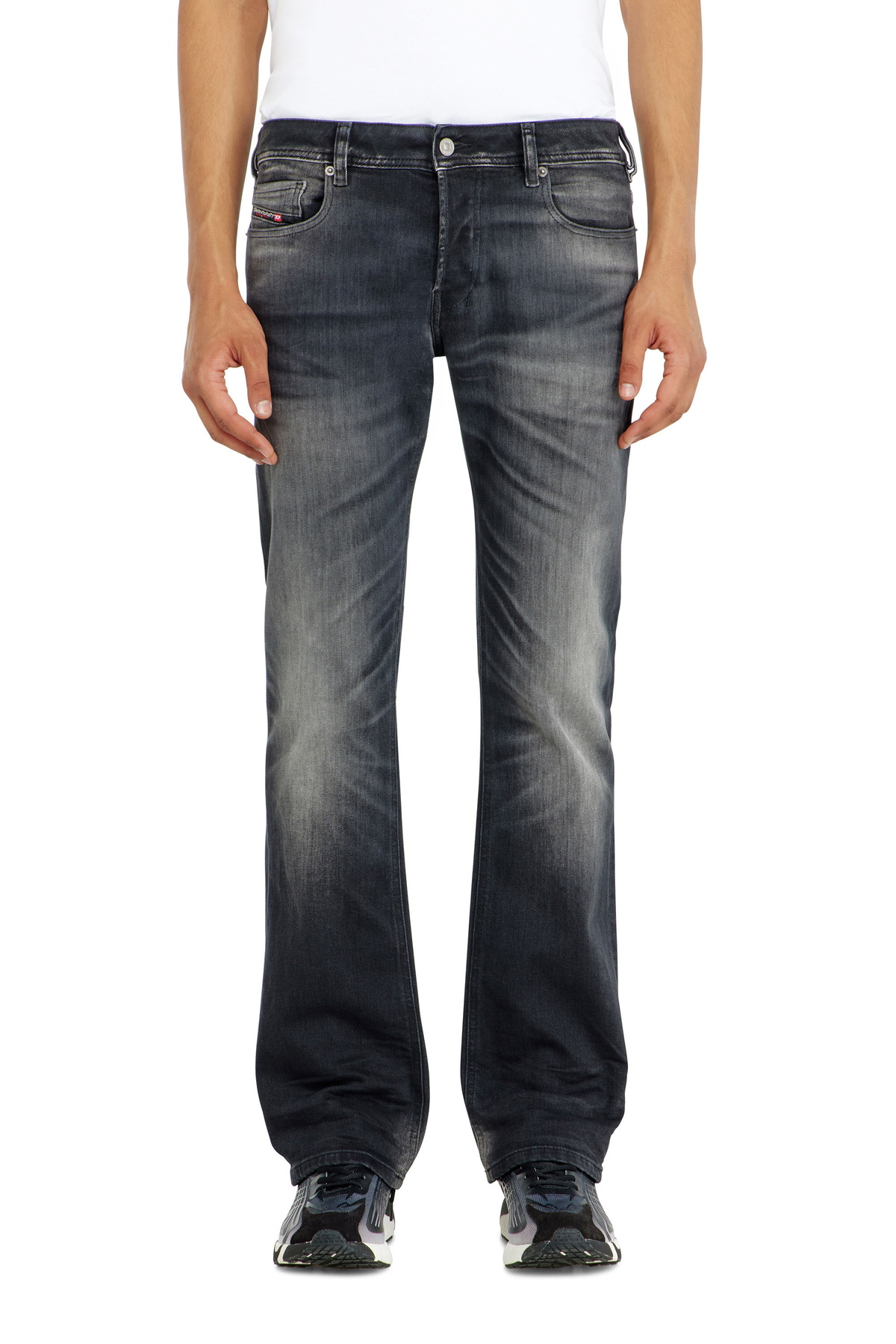 Diesel Bootcut Jeans Low Waist 2007 Zatiny, Black/Dark grey, Button fly