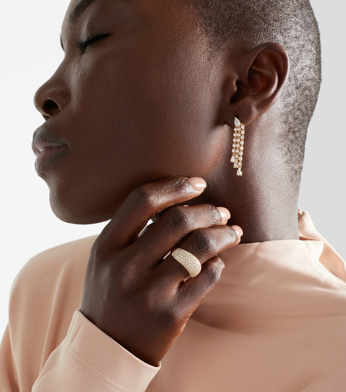 Anita Ko 18kt gold drop earrings with diamonds