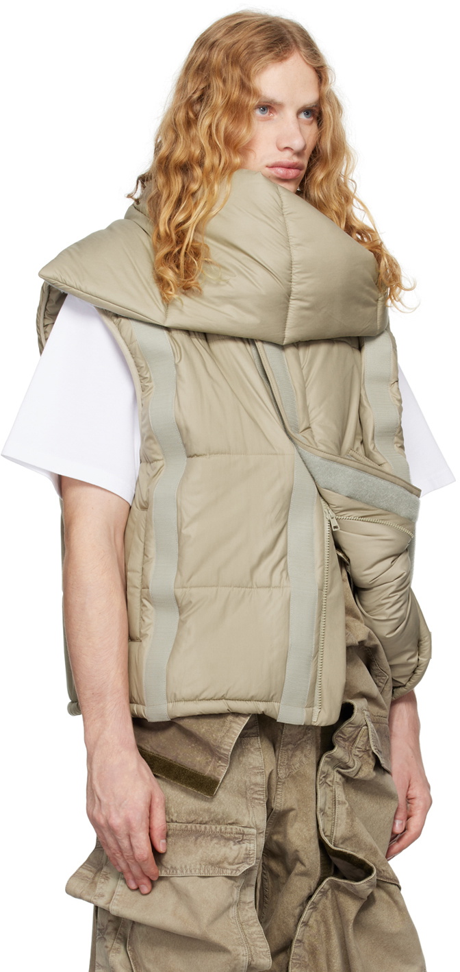 Y/Project Beige Velcro Puffer Vest