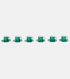 L'Objet Malachite set of 6 espresso cups and saucers