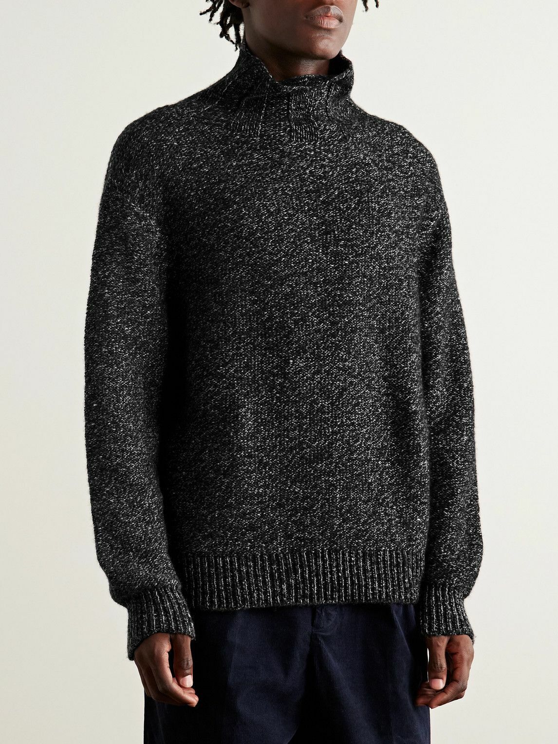 Inis Meáin - Organic Cashmere Rollneck Sweater - Black