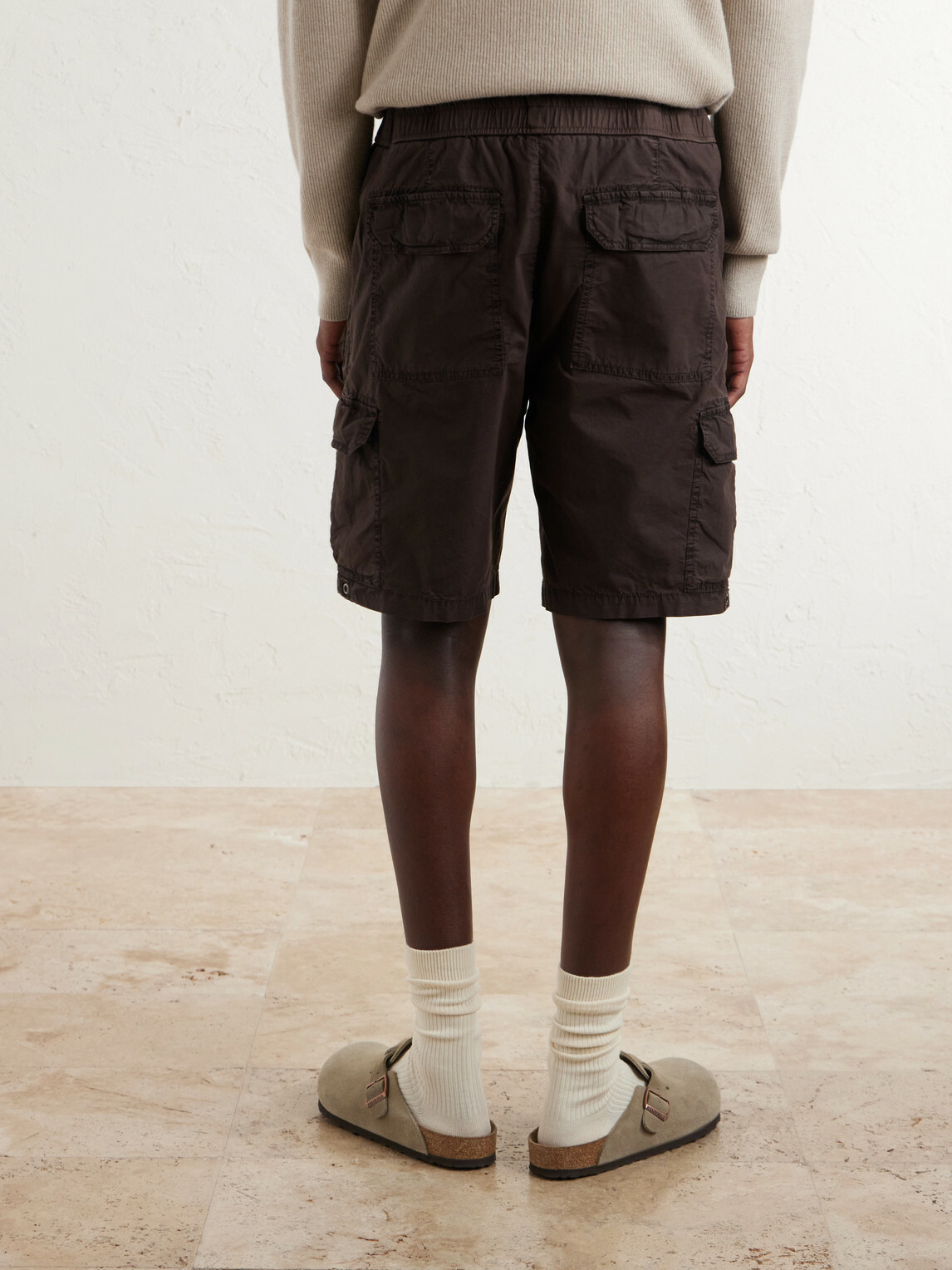 James Perse - Straight-Leg Stretch Cotton-Poplin Shorts - Brown