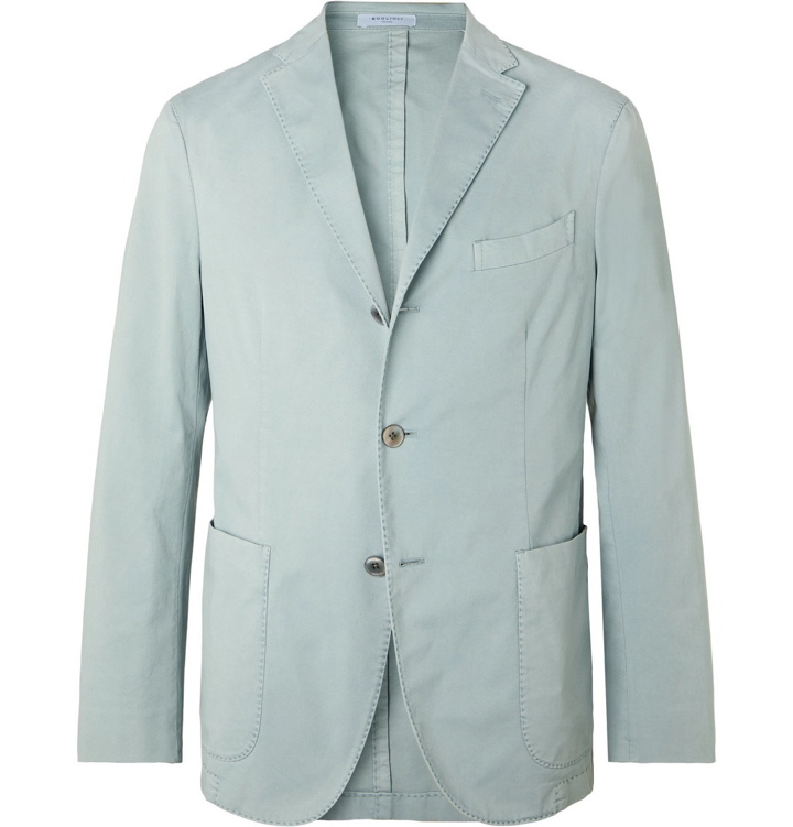 Photo: Boglioli - Grey-Green Slim-Fit Stretch-Cotton Twill Suit Jacket - Green