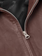 Neighborhood - Logo-Appliquéd Leather Jacket - Brown