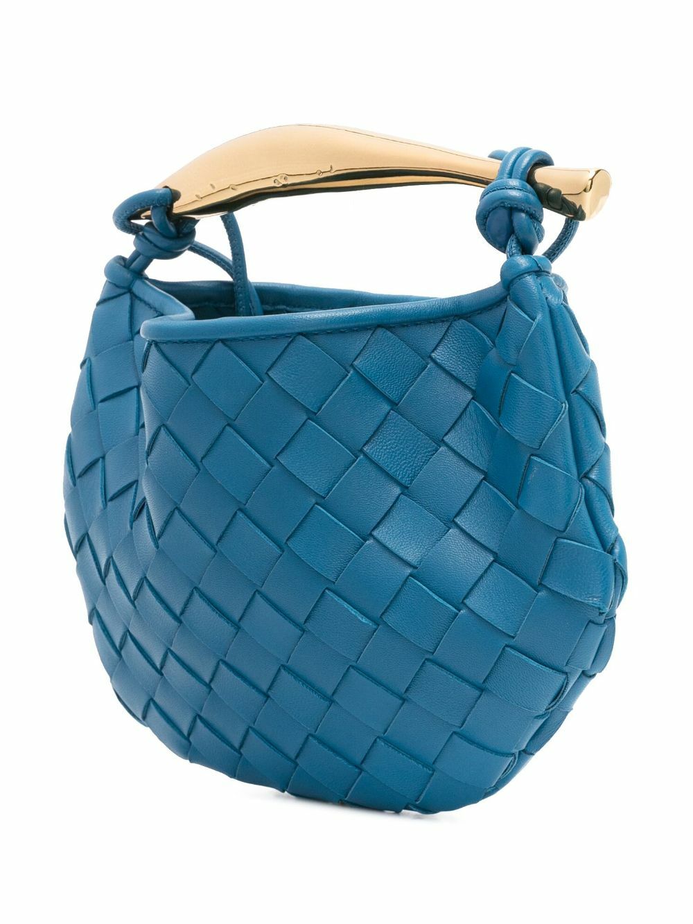 【BOTTEGA VENETA】Mini Intrecciato Crossbody Blue BOTTEGA VENETA Nappa Intrecciato Mini Loop Camera Bag