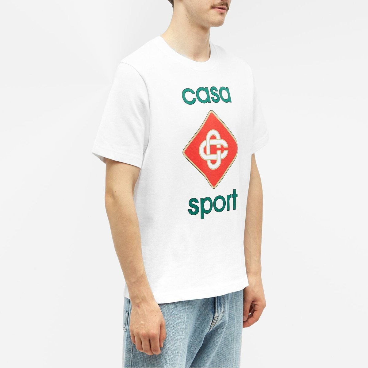 Casablanca Men's Casa Sport Logo T-Shirt in White Casablanca