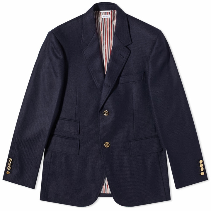 Photo: Thom Browne Men's Shetland Wool Sport Jacket in Navy