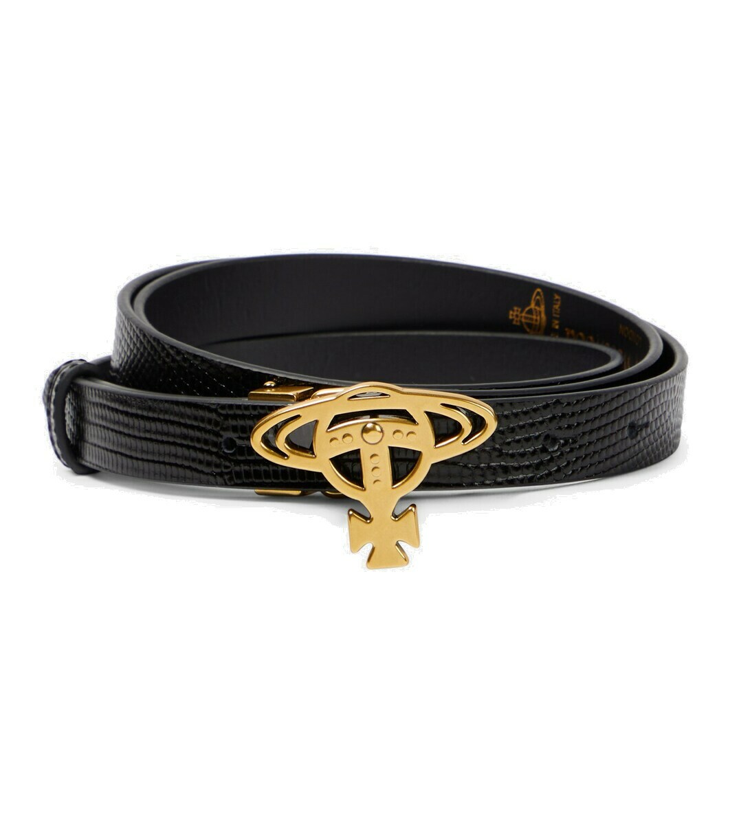 Vivienne Westwood Orb lizard-effect leather belt Vivienne