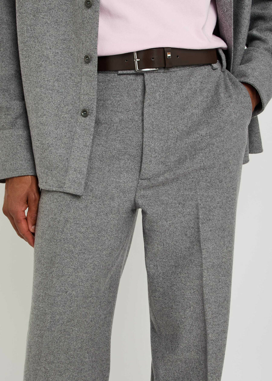 The Elder Statesman Straight-leg Wool-blend Trousers Grey