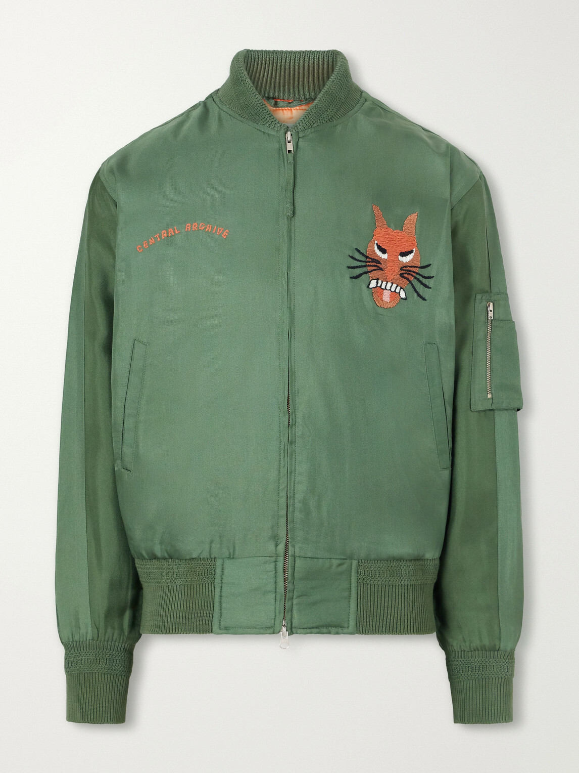 Kardo - Max Embroidered Silk-Twill Bomber Jacket - Green